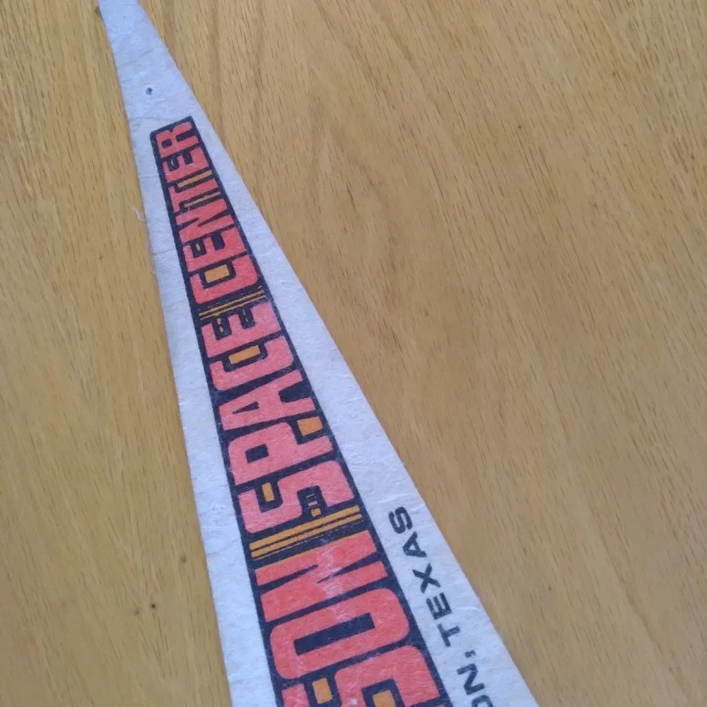 Vintage 60s Johnson Space Center Apollo 2 Moon Landing Pennant Flag